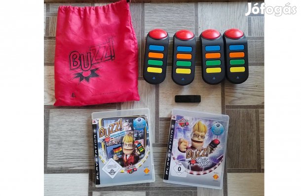 Playstation 3 Buzz kontrollerek + 2db játék