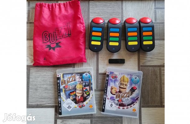 Playstation 3 Buzz kontrollerek + 2db játékszoftver
