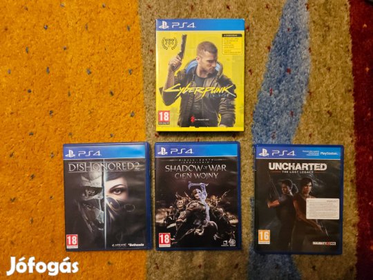 Playstation 4 PS4 játékok (Cyberpunk, Dishonored 2, Uncharted stb.)
