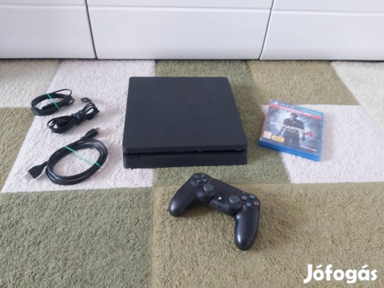 Playstation 4 Ps4 Slim 500GB Tartozékaival + Uncharted 4 Játéklemez 