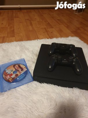 Playstation 4 Slim 2 kontrollerrel + 2 játék