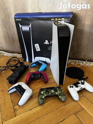 Playstation 5 / PS5 Digital + Kontroller legújabb kiadású FAT