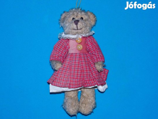 Plüss Játék, Maci, mackó kockás szoknyában