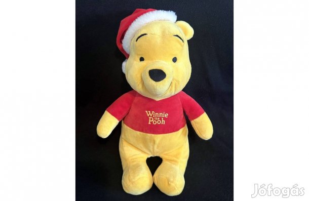 Plüss Micimackó mikulás figura 35 cm télapó maci plüssfigura