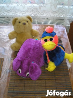 Plüss állatok közepes nagyságú kacsa, malac és maci ár/db