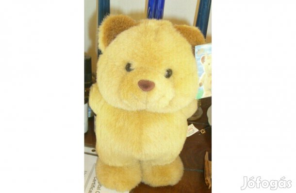 Plüss álló Maci kezében virággal, 22 x 14 cm - Új