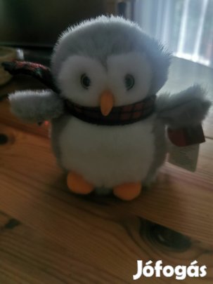 Plüss bagoly ballagásra, felvételire, új, címkés