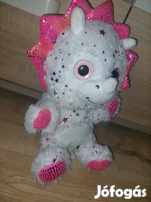 Plüss csillogó szemű dinoszaurusz 30 cm