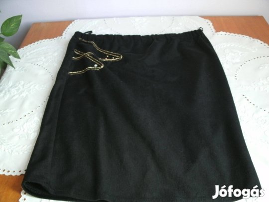 Plüss fekete szoknya. Dereka gumis