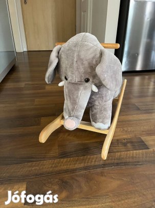 Plüss hintaló (elefánt) szürke színben