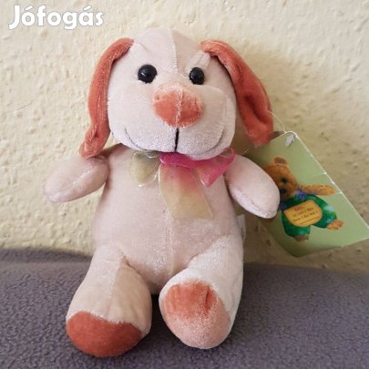 Plüss kutya színes masnival (eredeti címkével)