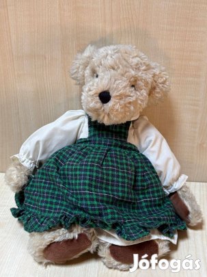Plüss maci, mackó lány figura, játék