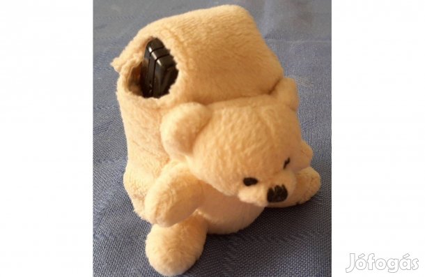 Plüss maci formájú mobiltelefon tartó (kisebb készülékekhez)