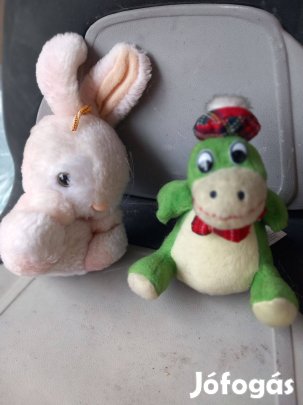 Plüss nyuszi és dínó figurák 10-15cm egybe a kettő