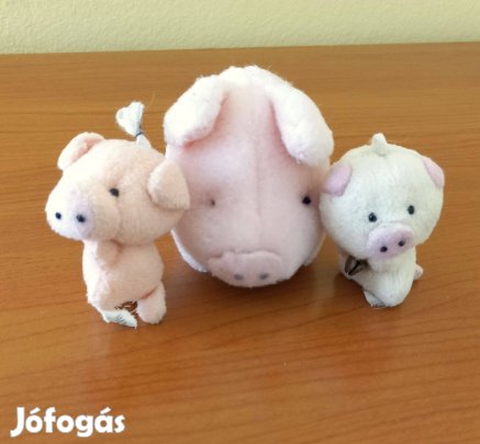 Plüss szerencse malac (1 öklömnyi és 2 pici)