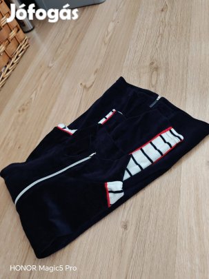 Plüssös sötétkék sportos női felső M