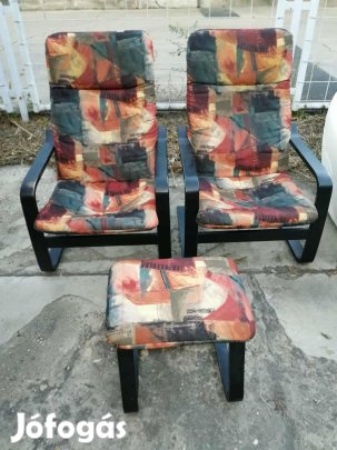 Poäng stílusú fotel + lábtartó - Csepel