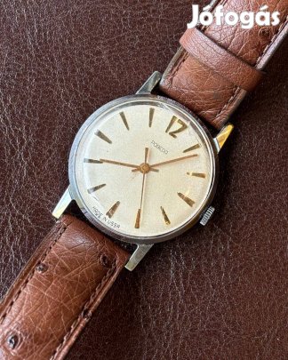 Pobeda szovjet karóra, , új bőrszíjjal, működik, d: 36 mm