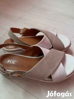 Poé platform bőr 40-es szandál