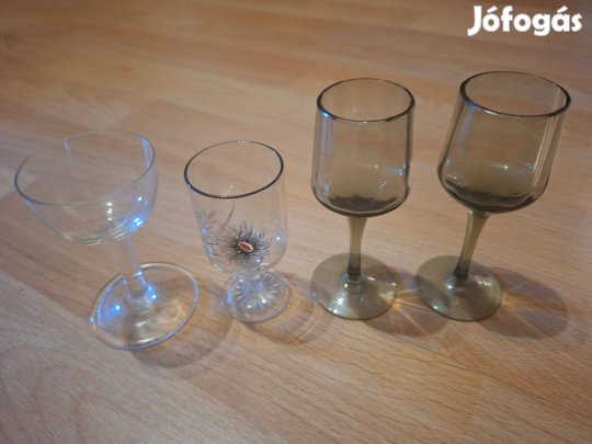 Pohár likőrös, pálinkás, boros, sütis tányér