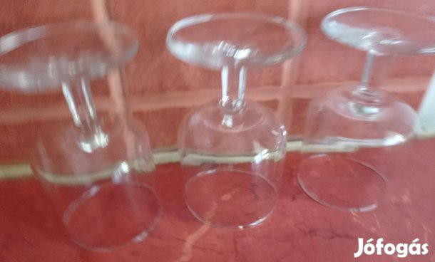 Pohár talpas, konyakos 3 db