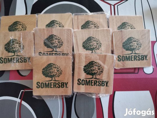 Poháralátét csomag fából Sommersby 10db-os: új bontatlan