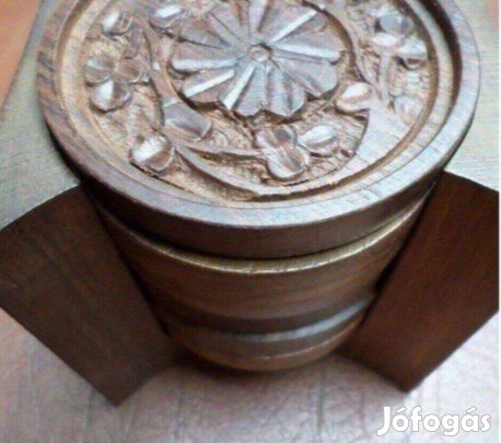 Poháralátét készlet gyönyörű faragott fa rózsafa