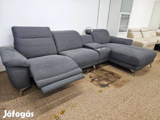 Pohártartós, motoros sarokkanapé állítható fejtámlákkal