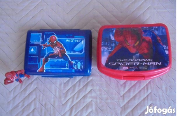 Pókember Tízórais Uzsonás Tartó Doboz +Ajándék Figura