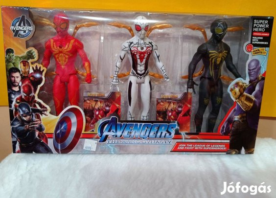 Pókember játék szett, 3 darabos, ledes világítással, Új