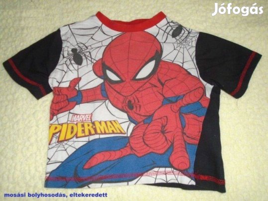 Pókember mintás póló 18-24 hó (méret 86 / 92) fekete
