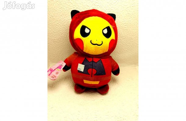 Pokemon Pikachu plüss, bordó ruhában, 25 cm-es, Új!