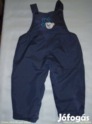 Polár béléses maci mintás kantáros nadrág 1 évesre (méret 80)