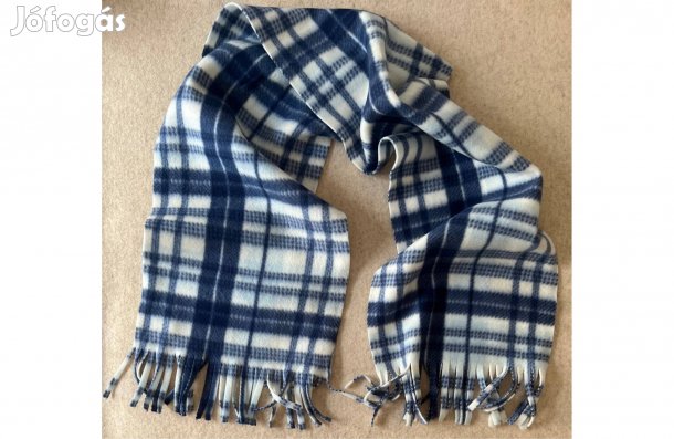 Polár férfi sál - XL-es, kék, fehér, kockás