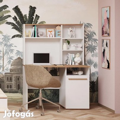 Polcos íróasztal tárolóval 110x50x151cm fehér FUR1236-1