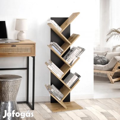 Polcos tároló könyvespolc 41x26x125cm barna KH08-1