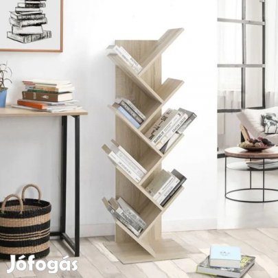 Polcos tároló könyvespolc 41x26x125cm tölgy KH08-2