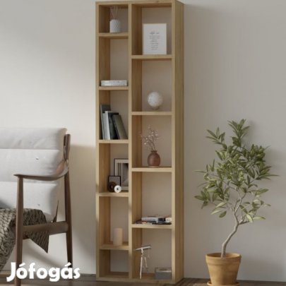 Polcos tároló könyvespolc 45x20x150cm barna KH11-1