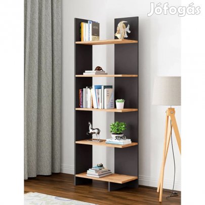 Polcos tároló könyvespolc 45x21x170cm szürke FUR1958-2