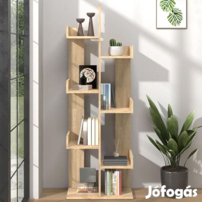 Polcos tároló könyvespolc 48x25x140cm tölgy KH07-2