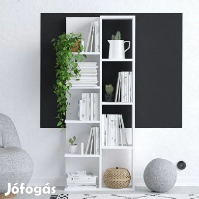 Polcos tároló könyvespolc 60x18x150cm fehér KH12-2