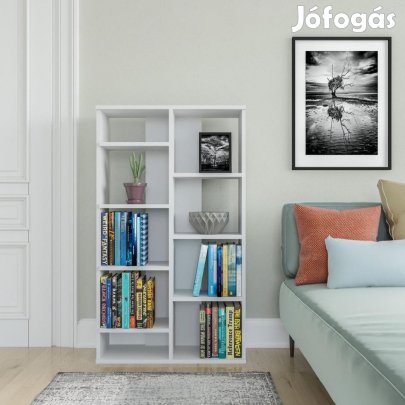 Polcos tároló könyvespolc 72x25x124cm fehér KH14-1