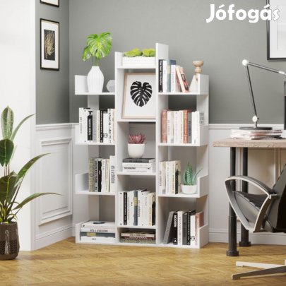 Polcos tároló könyvespolc 86x25x140cm fehér KH06-1