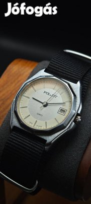 Poljot bicolor quartz férfi vintage régi karóra új szíjjal új elemmel