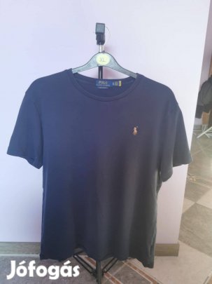 Polo Ralph Lauren Custom Slim Fit pamut póló sötétkék