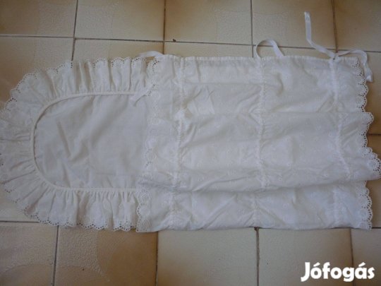 Pólyahuzat fehér madeirás, kiváló állapotú