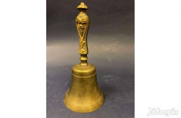 Pompás sárgaréz asztali csengő kis harang - Hivatali vagy cselédcsengő