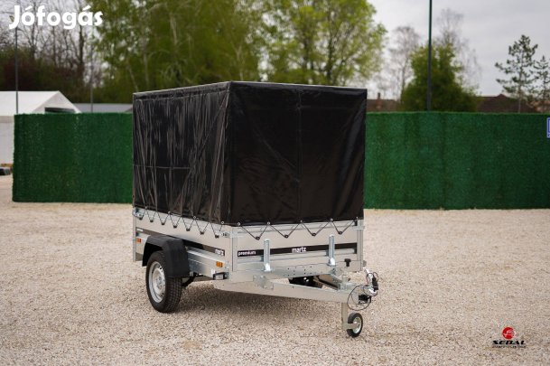 Ponyva szettel - új laprugós utánfutó (200x125cm) akciósan 638.000 Ft