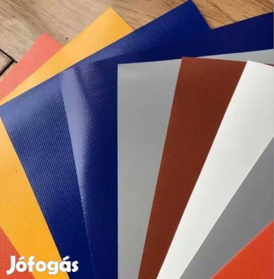 Ponyvaanyag, szürke ECO PVC ponyva szövet kültéri UV álló, országos sz