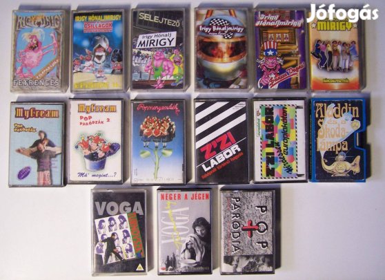 Pop-rock paródia kazetta-pakk (15 db, pl. Mycream, Irigy Hónaljmirigy